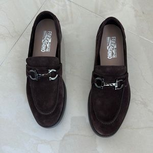 Ferragamo Men’s Brown Suede Loafers NEW Size 8.5 E